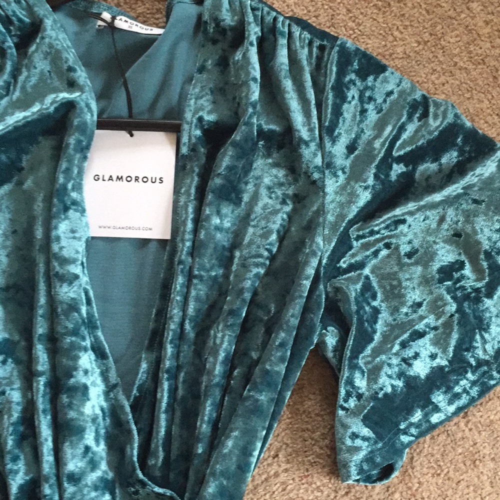 Turquoise Crushed Velvet dress